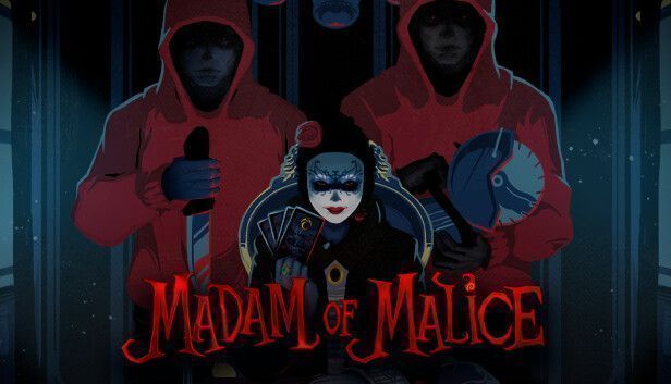 《邪念夫人》游戏封面图，一位神秘女性形象与诡异氛围交织