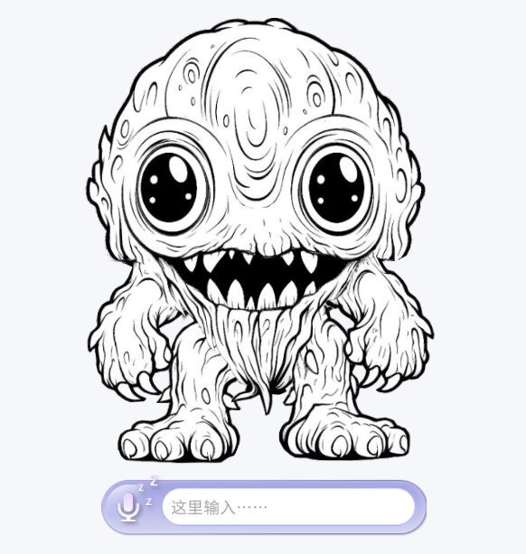 Barky万圣节版桌宠，卡通怪兽造型，大眼尖牙增添节日趣味