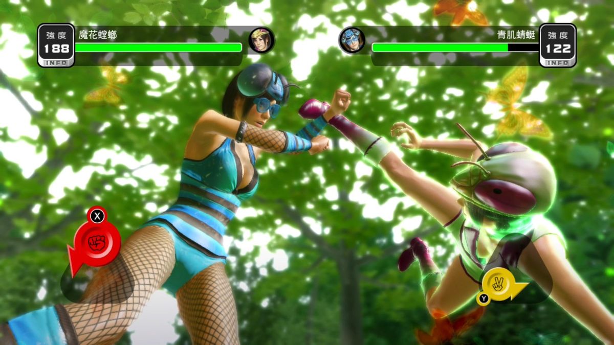 游戏内昆虫女王母虫王者小游戏画面，角色穿着夸张昆虫装进行战斗