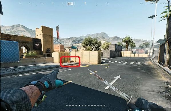 巴别塔前大道边缘藏宝点截图，地图边缘位置明显