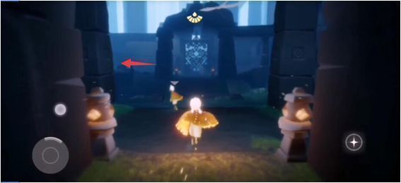 第一位先祖所在位置特写，位于雨林入口左侧的石阶旁