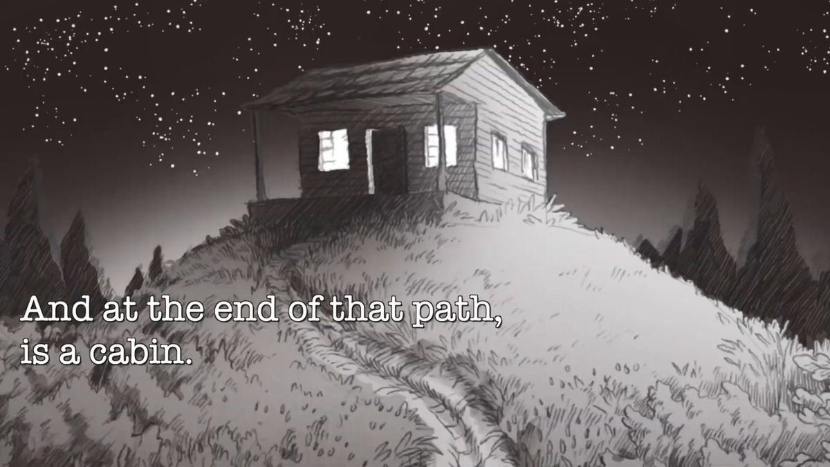 游戏截图展示神秘黑暗风格的场景与角色对话界面，氛围感十足