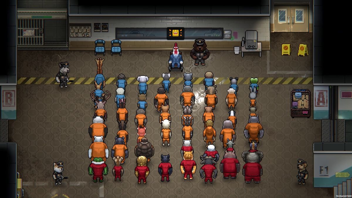 游戏内角色在监狱中策划越狱，界面显示各种策略与行动选项