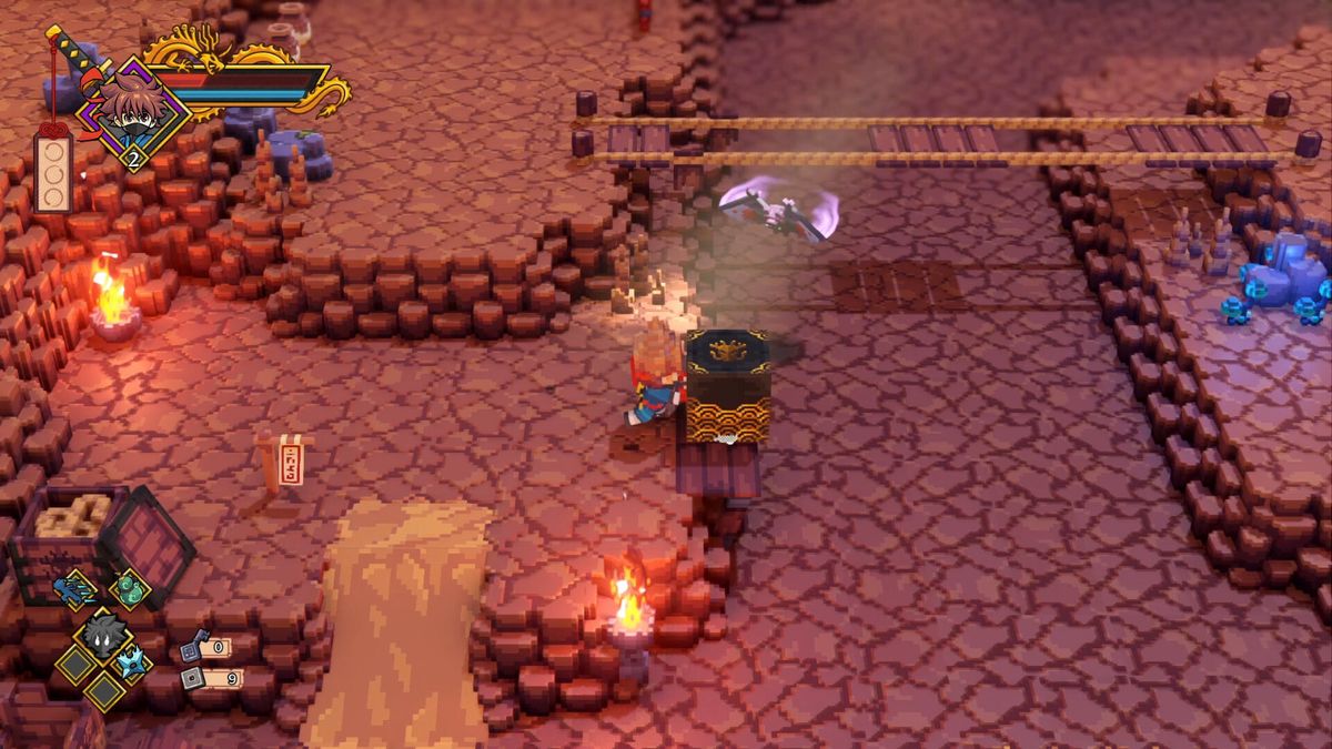 地牢探索场景，角色在昏暗环境中解开机关