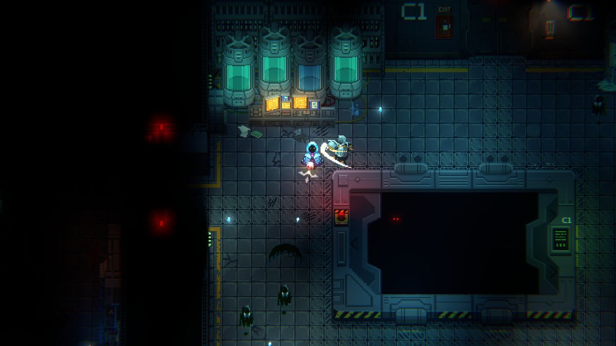 游戏战斗场景截图，角色手持武器与怪物激烈交战，像素风格细腻