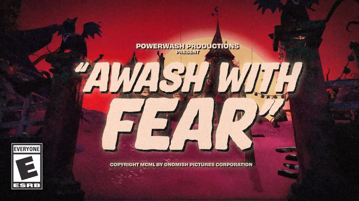 鬼屋外景，阴森墓碑与诡异南瓜田交织的万圣节场景