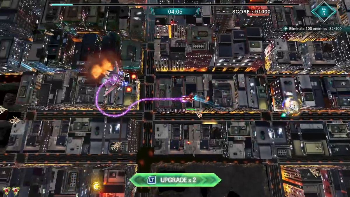 《雷电新星》历代战机集结画面，多款经典战机列队展示