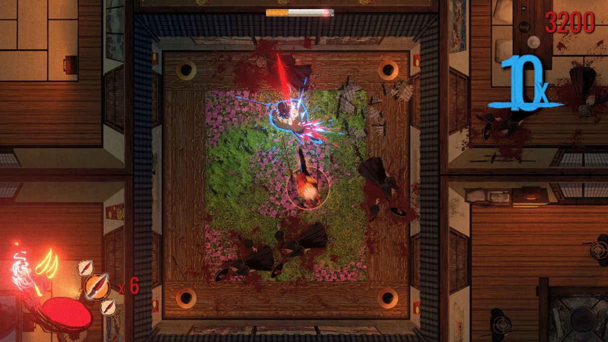 游戏场景截图，夜色中的城市街道，霓虹灯光与雨滴营造出复古氛围