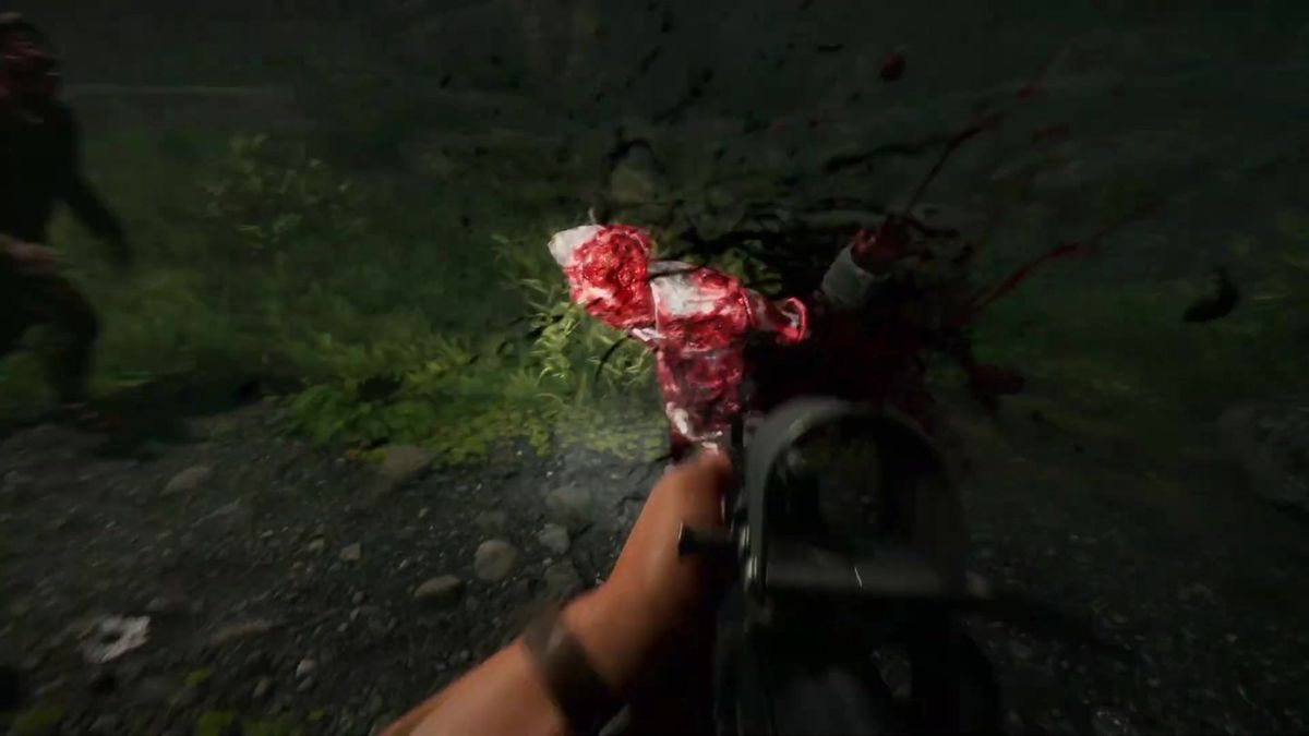 四名玩家组队作战，枪火与爆炸特效震撼