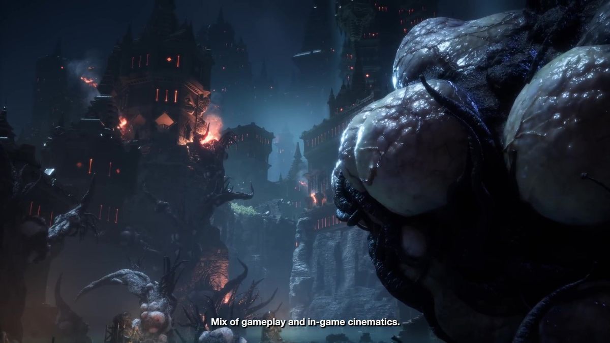 角色洛可与队友在废墟中展开调查，背景可见影障裂隙的蔓延