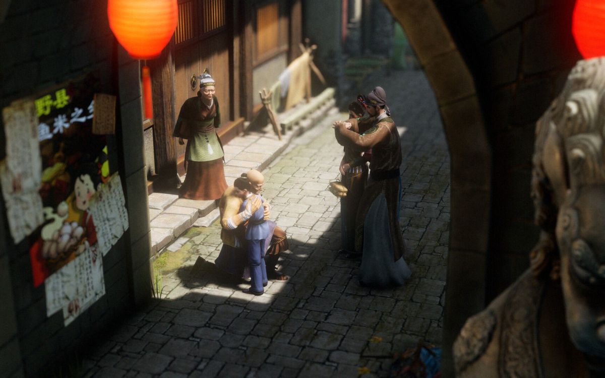 游戏内节日灯光布置，营造出浓厚的东方节日氛围