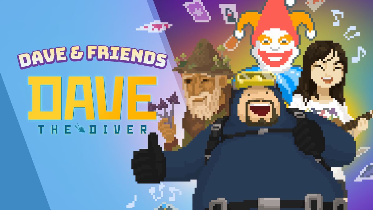 《潜水员戴夫》与三款作品联动宣传图，展示联动角色与活动场景