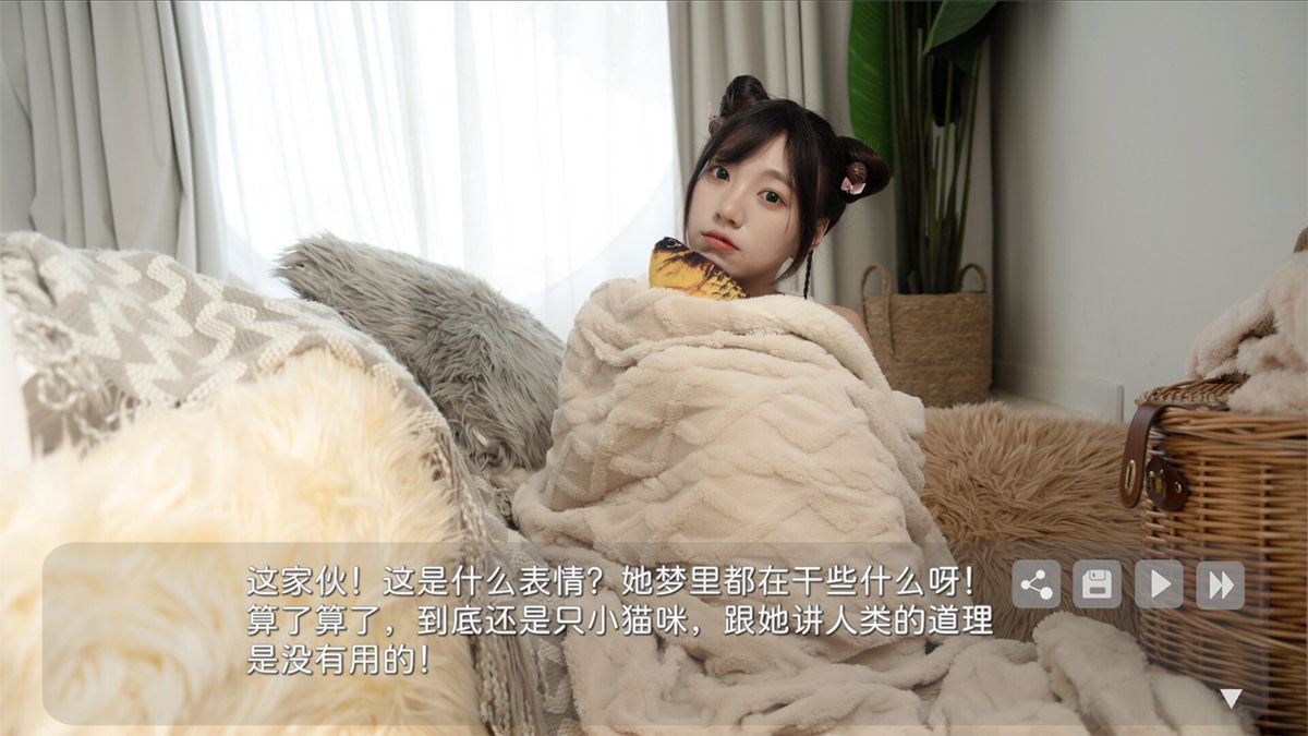 《花奴令》游戏截图，玩家手持相机为芝芝拍照，背景为专业摄影棚环境