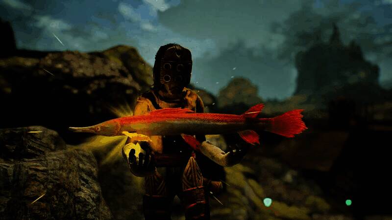 游戏内钓鱼玩法展示，角色在湖边享受休闲时光