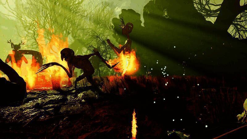 游戏世界全景展示，环境阴暗且充满神秘感