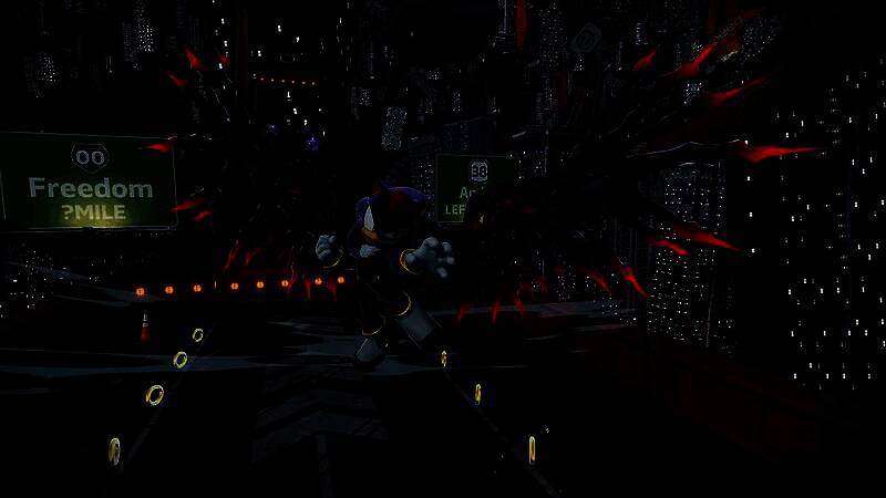 夏特在红色吊桥上奔跑，背景是璀璨的城市夜景