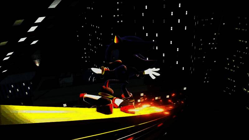 索尼克与夏特分别在不同关卡中展开冒险，画面呈现双线叙事风格