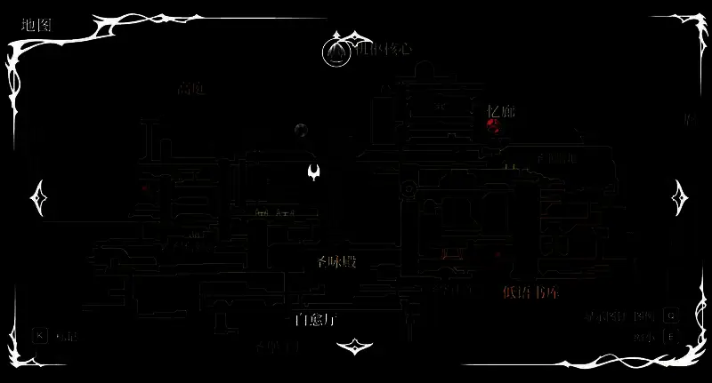 地图上多个图钉标记清晰可见，包括红色机关、大黄蜂人偶、黑色偶遇地点和银色BOSS战区域