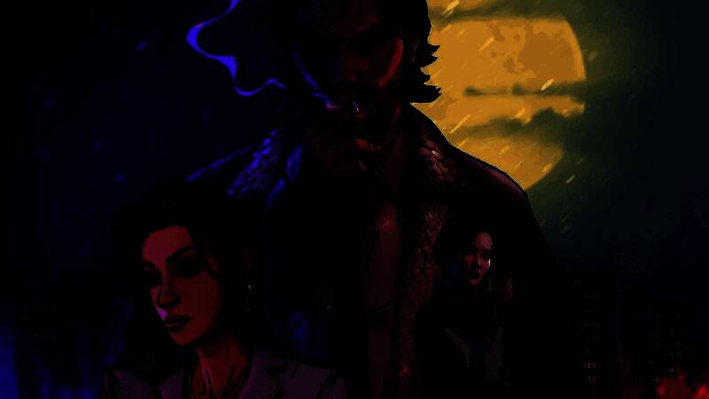 《与狼同行2》游戏宣传图，展现角色与黑暗风格的剧情氛围