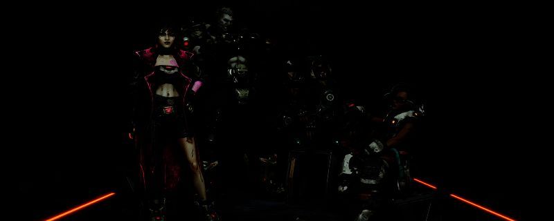 《无主之地4》游戏场景展示，四位秘藏猎人组队战斗，背景中敌人与特效交错