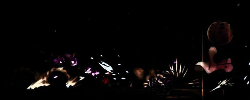 空洞骑士丝之歌原罪者BOSS战画面，角色释放技能与BOSS激烈对抗