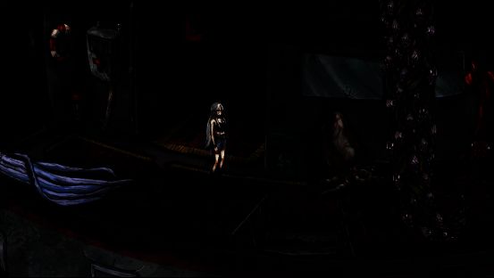 主角在昏暗的房间中解开古老机关的紧张画面