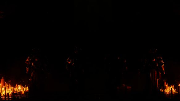 《秘密关卡》战锤40K剧集概念图，展示星际战士提图斯身穿重甲，背景为未来战场