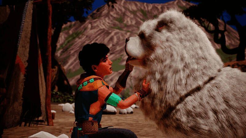 Sepehr挥舞发光法杖对抗巨型触手Boss，Baboo在地面协助输出，场景遍布爆炸特效与能量波动