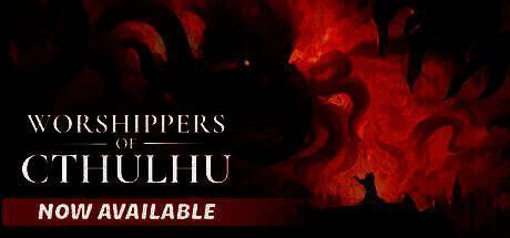 游戏主界面展示，背景为克苏鲁神话中的古老神殿与信徒仪式场景