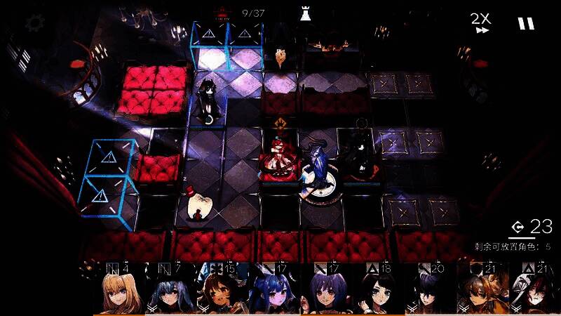 突袭EX-3关卡部署示意图，显示双娜仁图亚配合布局