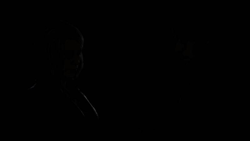 《寂静岭2：重制版》游戏画面，昏暗场景中角色手持手电筒探索未知区域