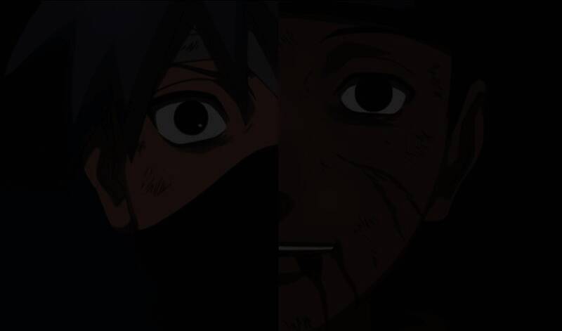 卡卡西在神无毗桥上沉思的背影，天空阴沉