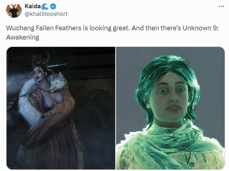 推特玩家对比《无名九使》女主与狐狸精的视觉设计差异