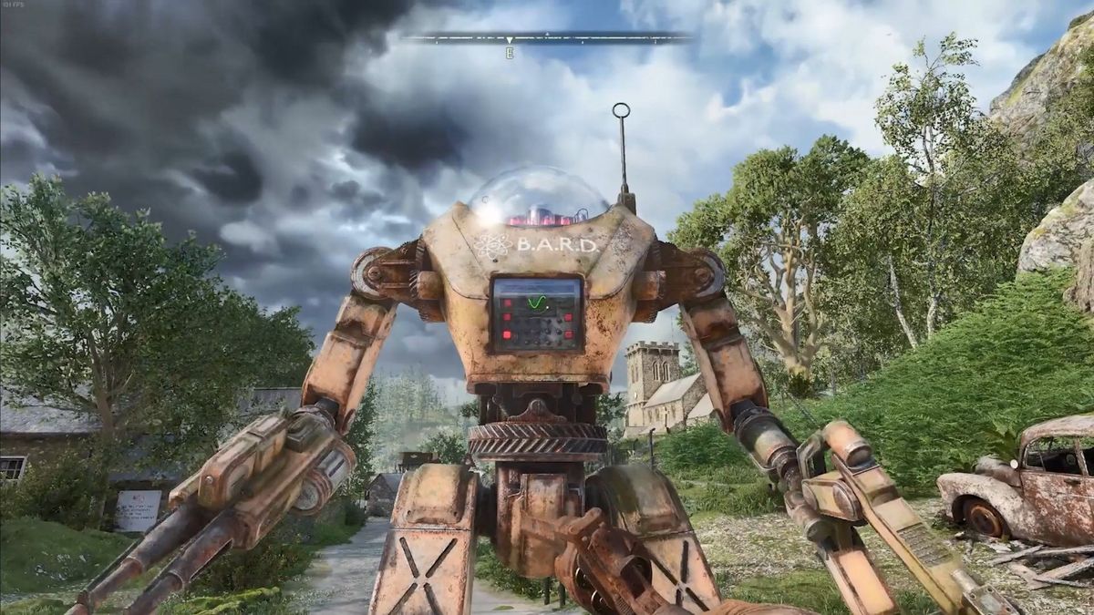 游戏内核辐射区域，天空灰暗，环境破败荒凉