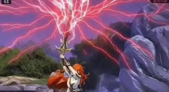 奥古斯塔在闪避瞬间触发反击动作，电弧迸发，敌人受到冲击后倒退