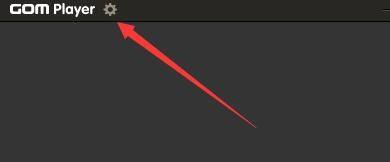 GOMPlayer主界面左上角齿轮图标特写，用于打开设置菜单