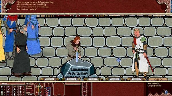 城镇生活场景，市民在集市中交易，教堂钟声响起，展现中世纪人文风貌