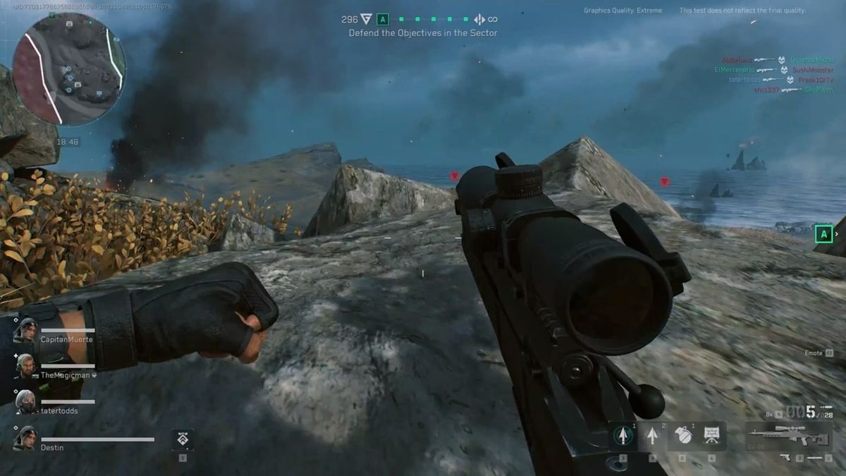 战斗画面中角色翻滚躲避子弹，背景爆炸特效强烈，动作流畅自然