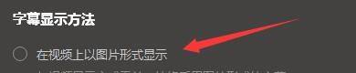 字幕显示方法设置界面，勾选图片形式显示选项