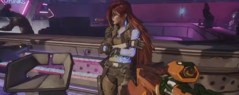 《无主之地4》游戏中莉莉丝发布的‘原始秘藏：终点山脉’任务界面截图，背景为险峻山脉与神秘能量光柱