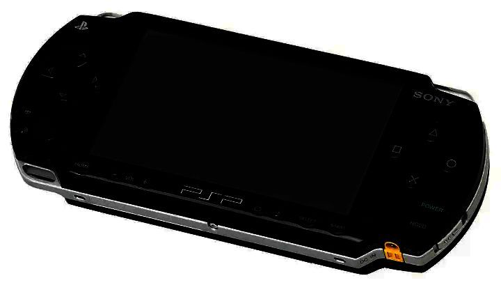 索尼PSP掌机与Action Replay外挂设备对比图，展示两者外观设计及连接方式