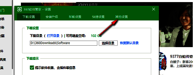其他设置标签页被选中状态截图，界面整洁明了