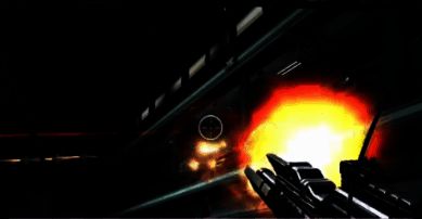 玩家使用激光武器对抗巨型BOSS，光束集中轰击其弱点部位，触发高额伤害数字