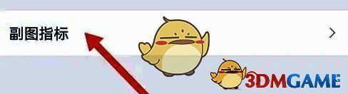 副图指标设置界面，列出多个可选的技术分析参数