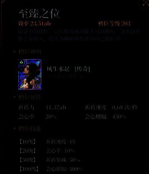 风女角色立绘展示，技能描述突出‘全员祈祷速度+15%’