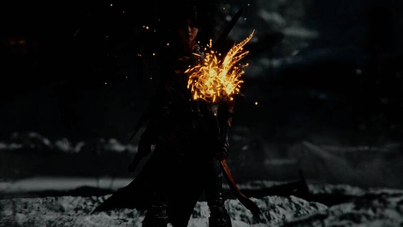 《明末：渊虚之羽》实机预告截图，主角手持武器穿梭于古风建筑之间，场景细节逼真