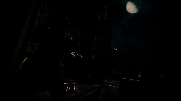 Lycanblight套装展示图，角色身披带爪痕纹理的暗黑披风与肩甲，整体造型狰狞霸气