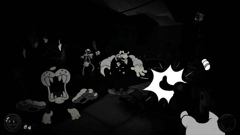 室内场景截图，侦探正在查看线索，桌上摆放着老式电话和文件