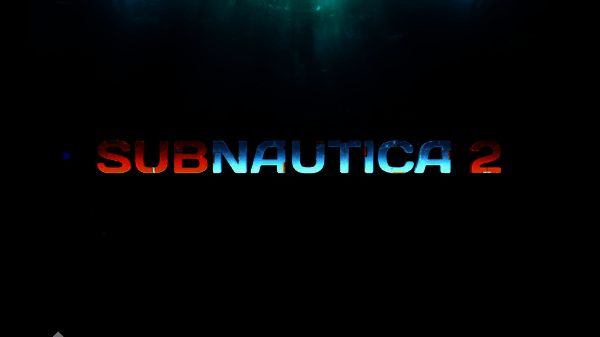 《深海迷航2》官方宣传图，展示深邃海底世界中发光生物环绕飞船的神秘场景