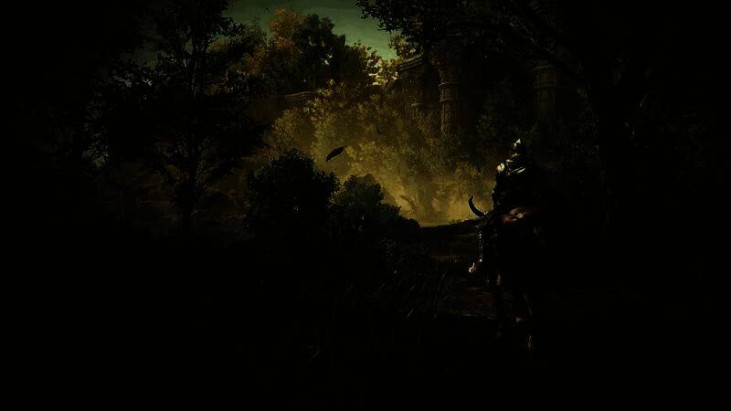 《艾尔登法环》多人联机场景，多名玩家角色围攻一名巨型Boss，战斗特效激烈